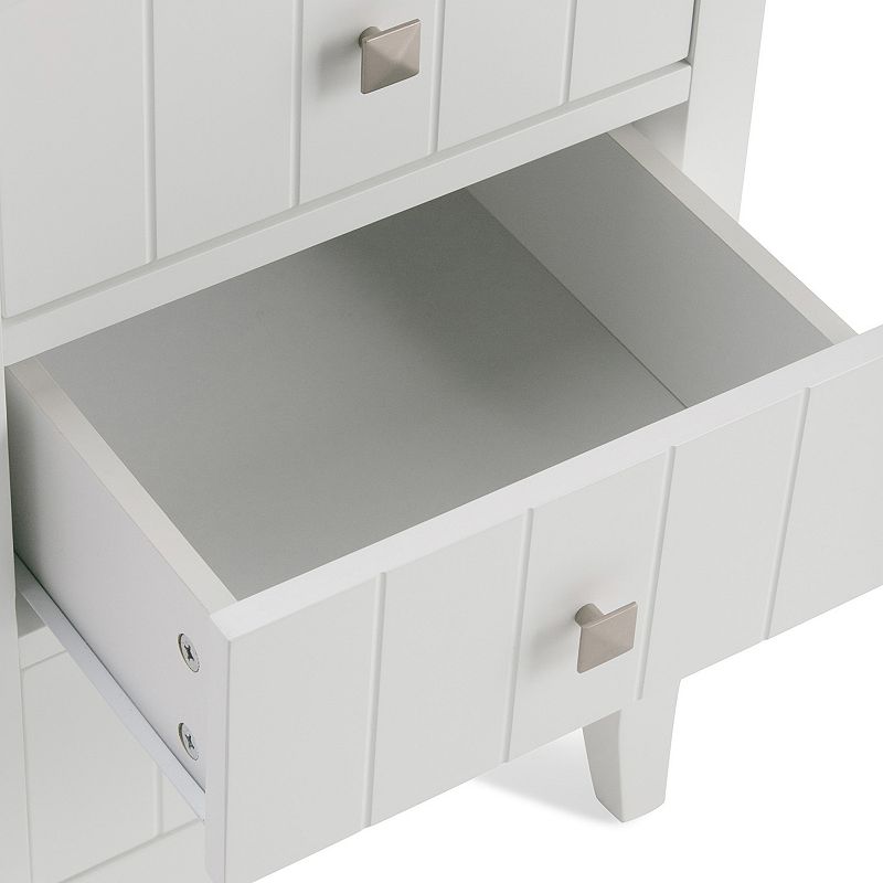 Simpli Home Acadian Four-Drawer Floor Storage Bath Cabinet