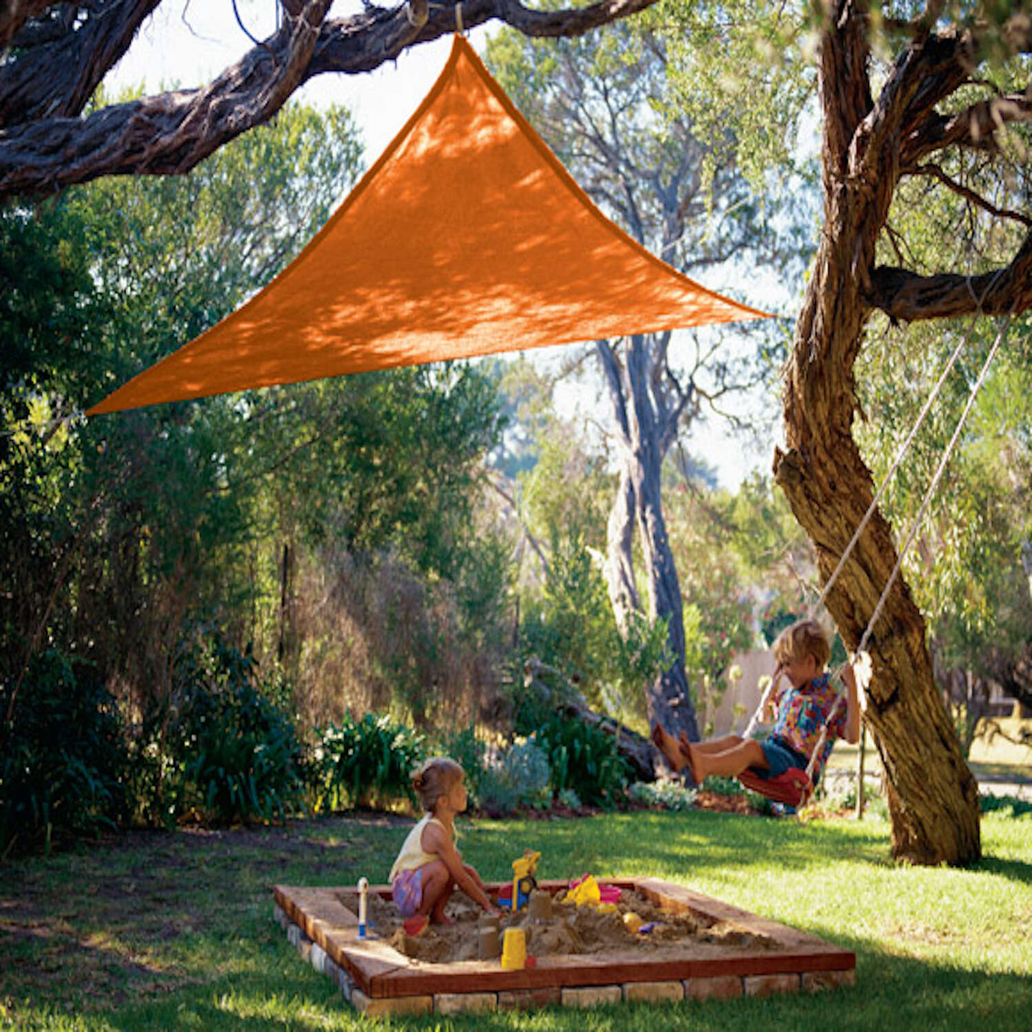 Coolaroo Polyethylene Shade Sail Triangle Shade Sail Canopy 9.9 ft. H X 9.9 ft. W X 9.9 ft. L