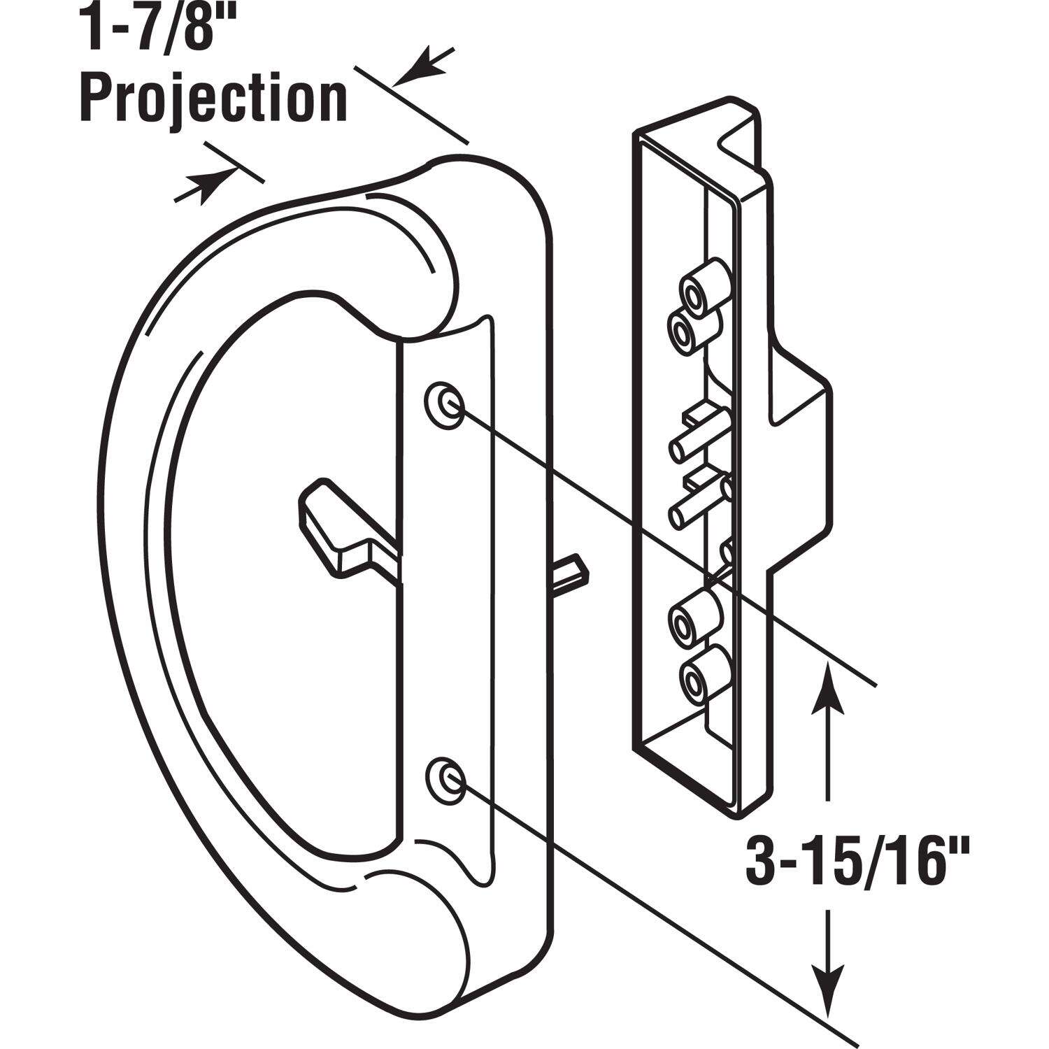 Prime-Line Metal Indoor and Outdoor Patio Door Handle Set