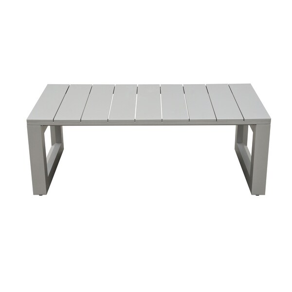 WeatherResistant Aluminum Dining Table Outdoor Patio 6 Person Rectangular Cocktail Table for Outdoor Garden Table