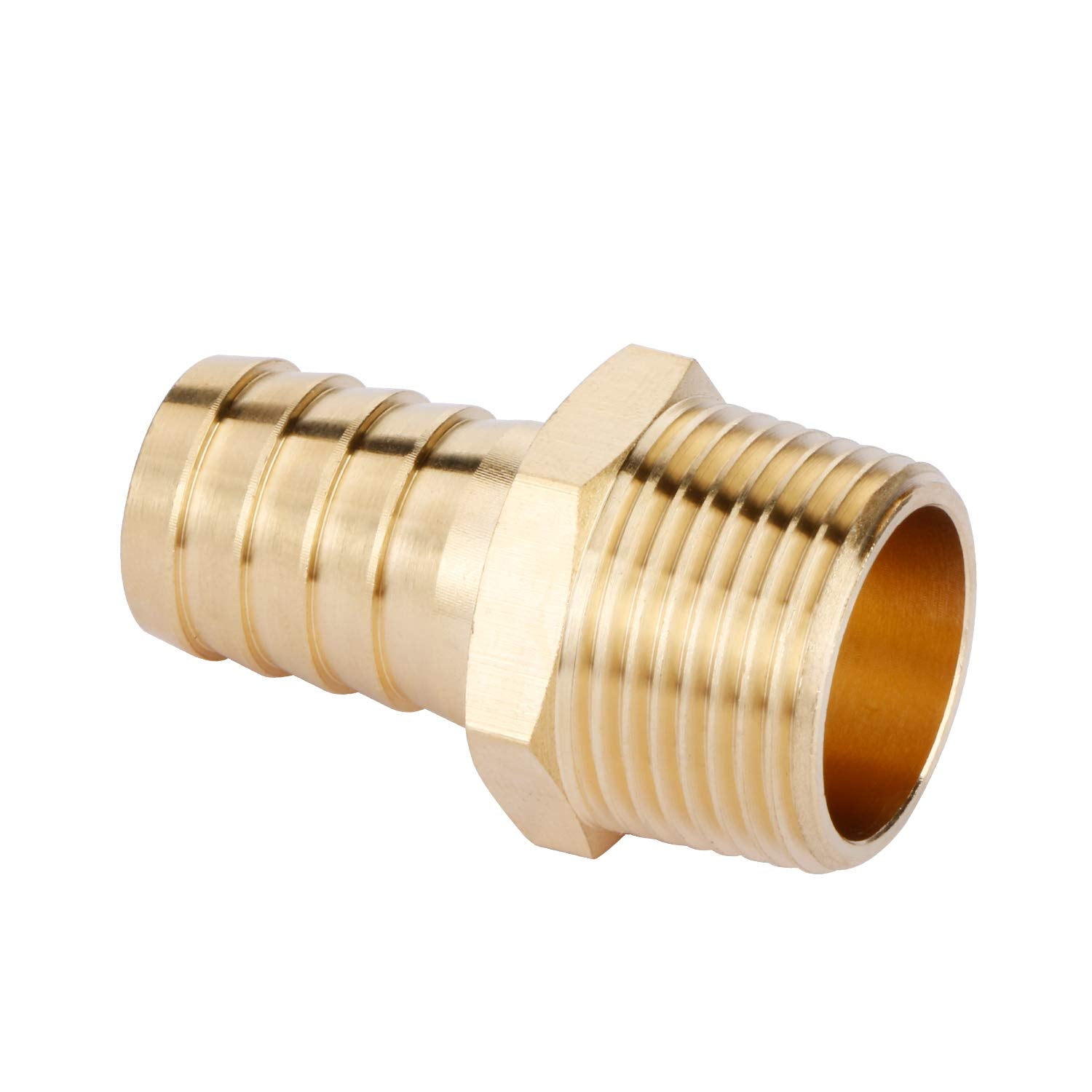 U.S. Solid 1pc Brass Hose Fitting， Adapter， 3/4