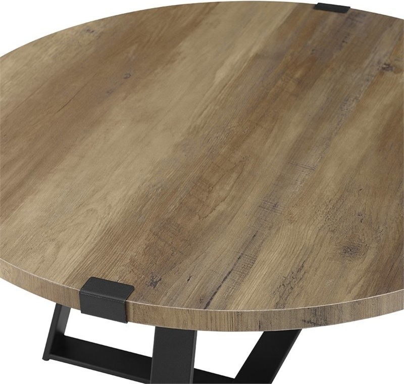 Pemberly Row 30 Metal Coffee Table in Dark Walnut and Black   Transitional   Coffee Tables   by Homesquare  Houzz