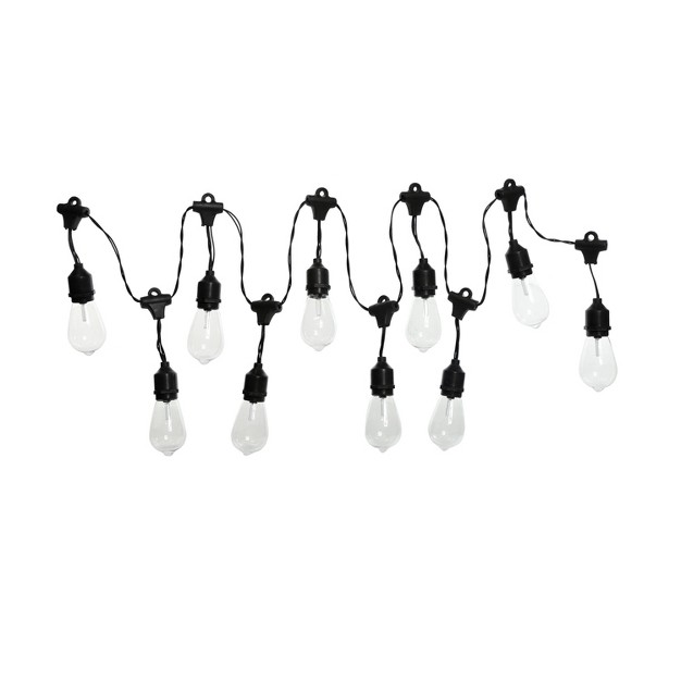 10ct Integrated Led Edison Bulb String Lights With Timer Black Wire Alpine Corporation