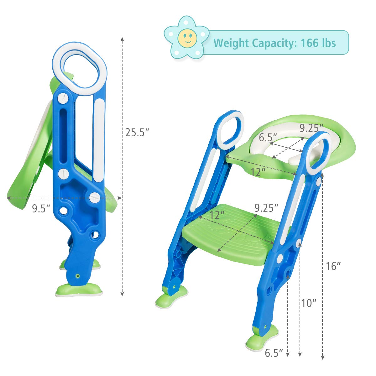 Kids Portable Potty Training Toilet Seat w/Step Stool Ladder