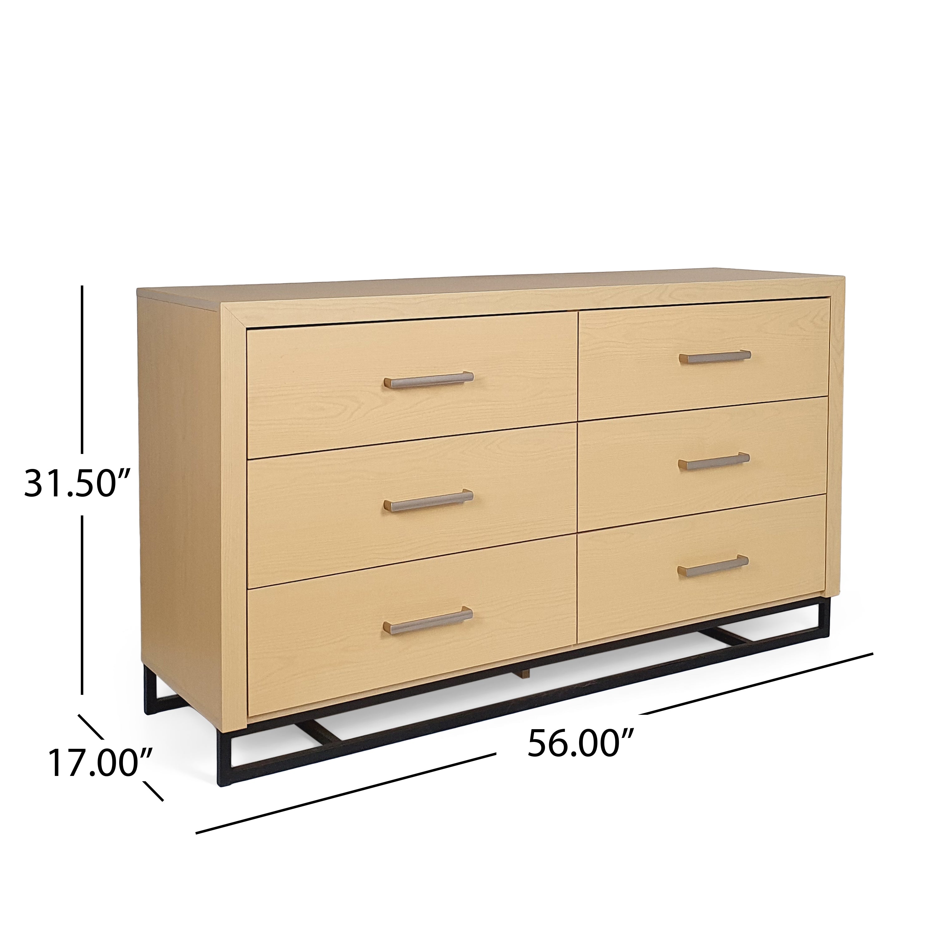 Borah Contemporary Faux Wood 6 Drawer Double Dresser