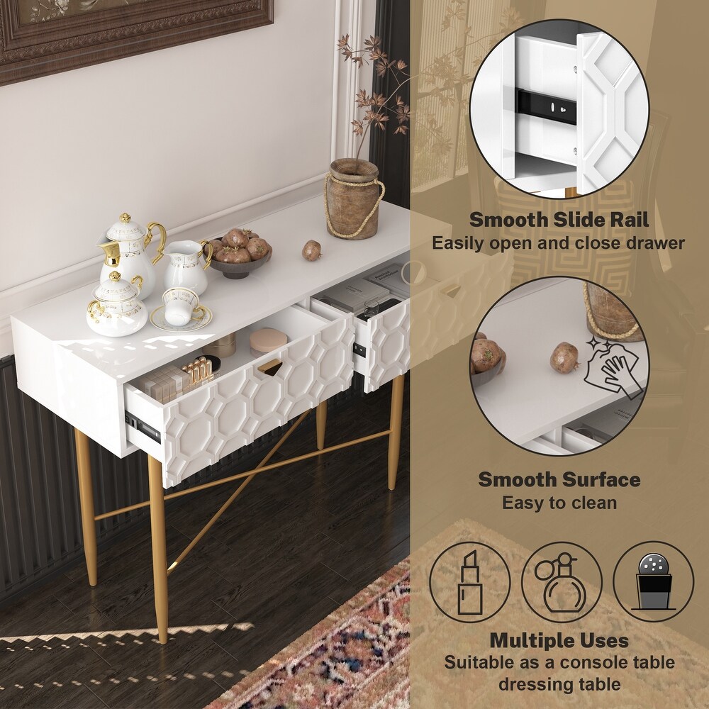 Clihome Accent 2 Drawer Console Table Entryway Table