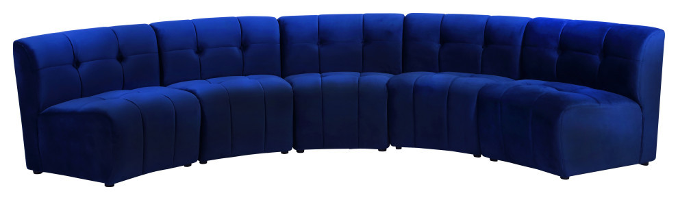 Limitless Modular Velvet 1 Piece Sectional   Contemporary   Sectional Sofas   by Meridian Furniture  Houzz