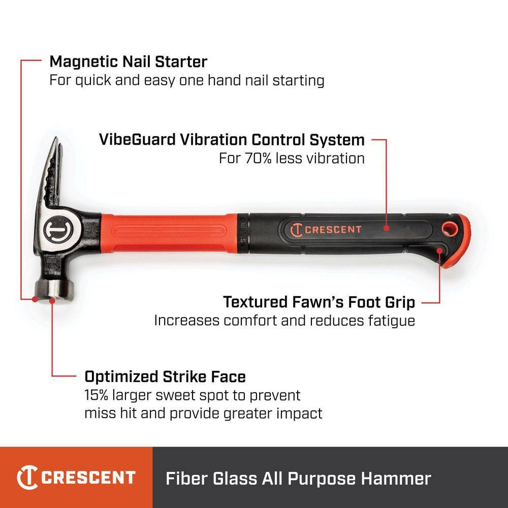 Crescent 16 oz. Fiberglass General Purpose Hammer CHFGP16