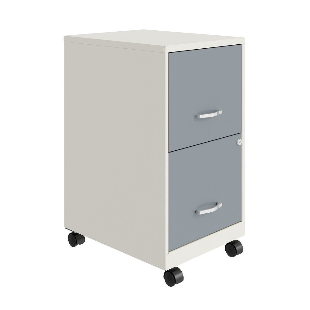 Space Solutions Pearl White 2 drawer Mobile File Cabinet