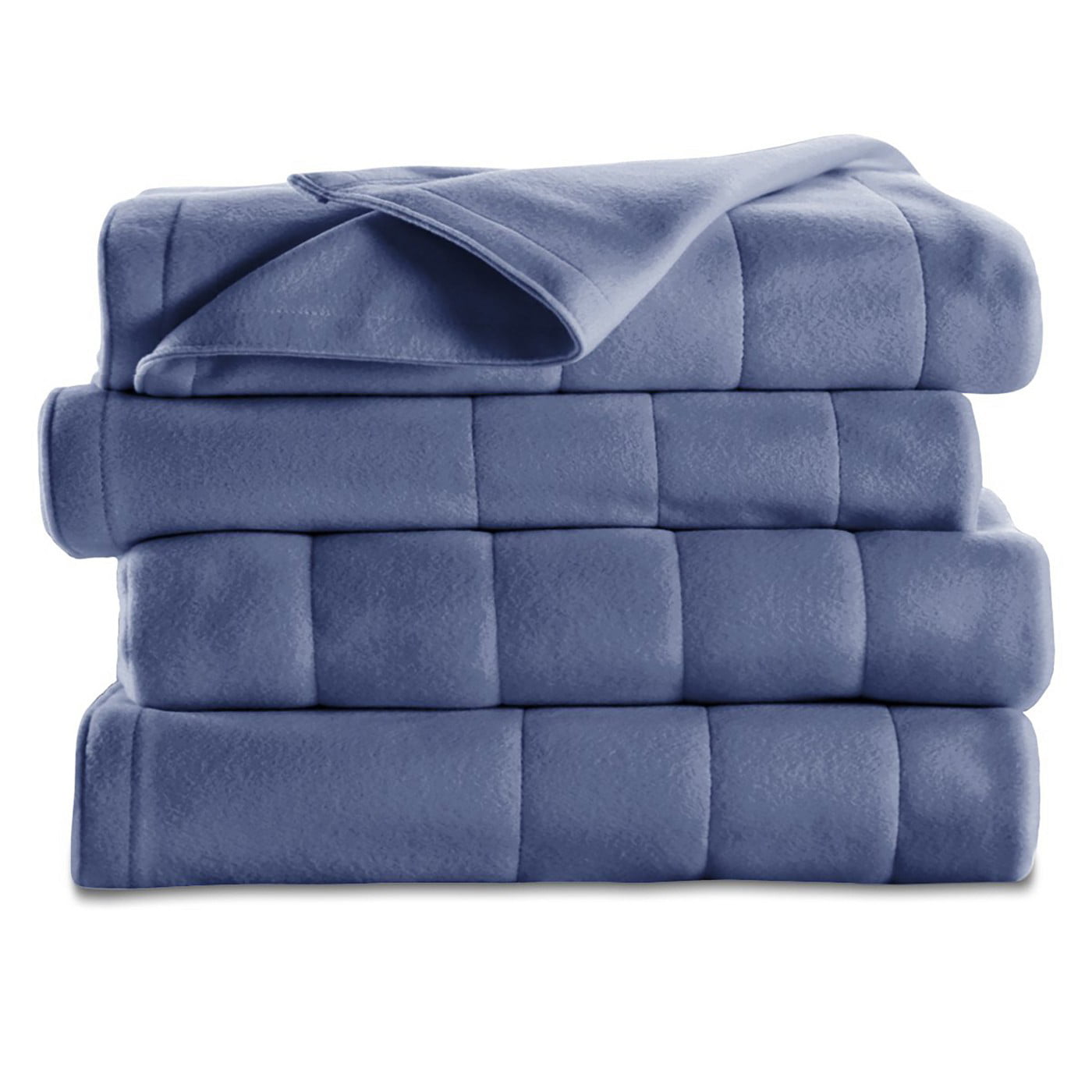 Sunbeam Electric Heated Fleece Blanket， Full， Newport Blue