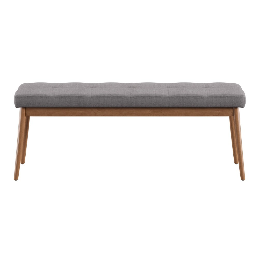 Sasha Oak Angled Leg Linen Dining Bench iNSPIRE Q Modern