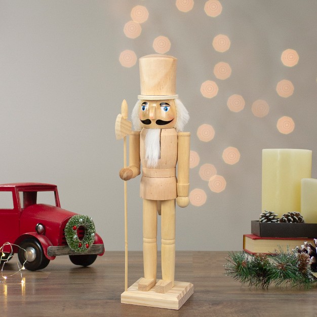 Unfinished Paintable Wooden Christmas Nutcracker With Scepter