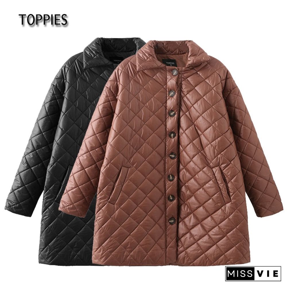 Toppies New Ladies Parkas Warm Autumn Fashion Outwear Casual Jackets Solid Tops Women Loose Coat