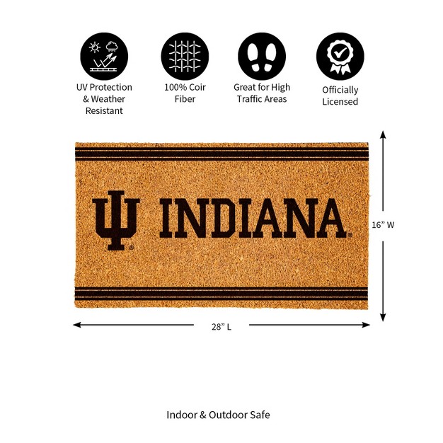 Evergreen Indiana University Logo Natural Coir 28 X 16 Inches Indoor Outdoor Doormat