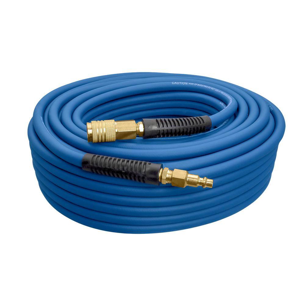 Estwing 14 in. x 100 ft. PVCRubber Hybrid Air Hose with Brass Fittings E14100PVCR