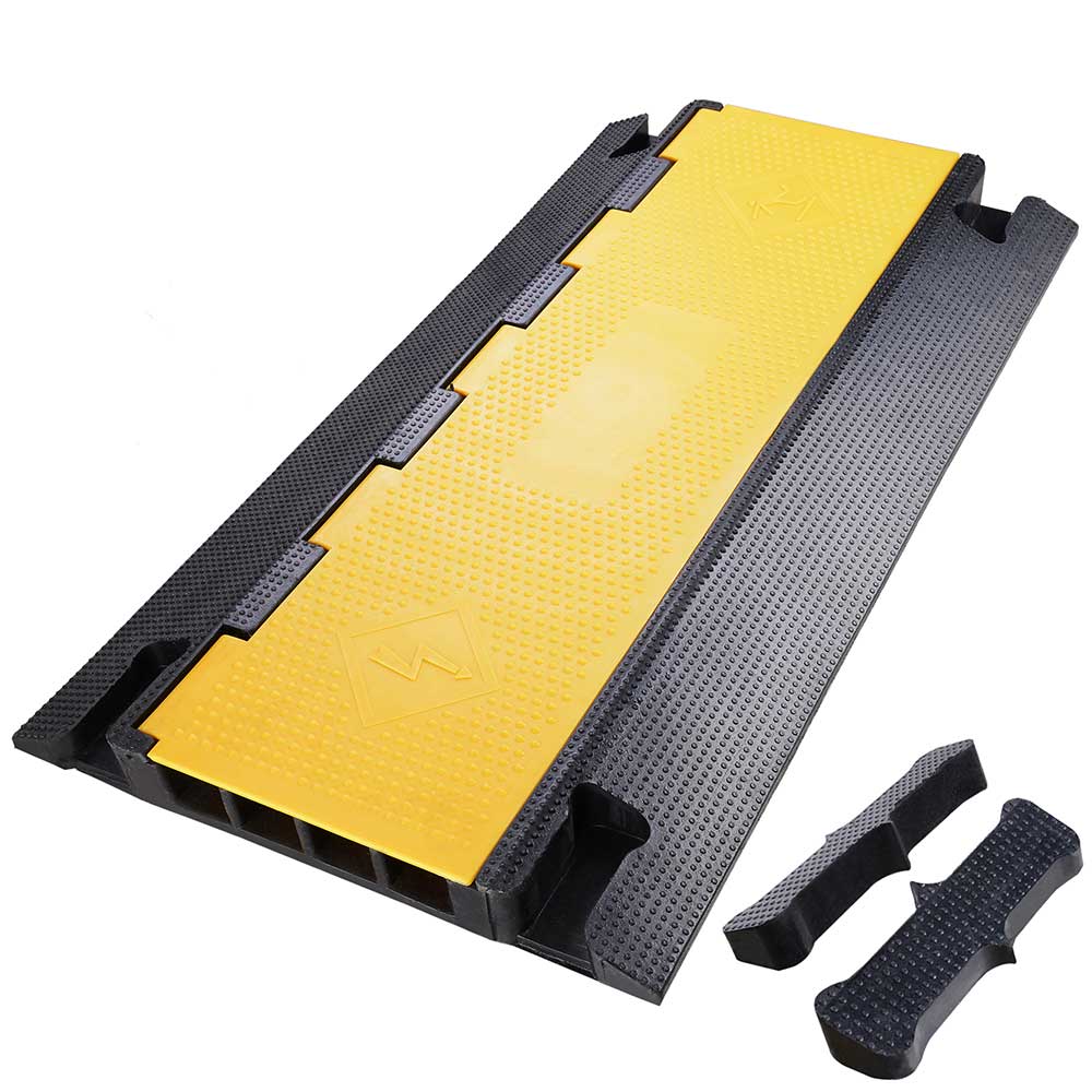 Yescom Cable Ramp Protector Rubber Cable Cover 4 Channel