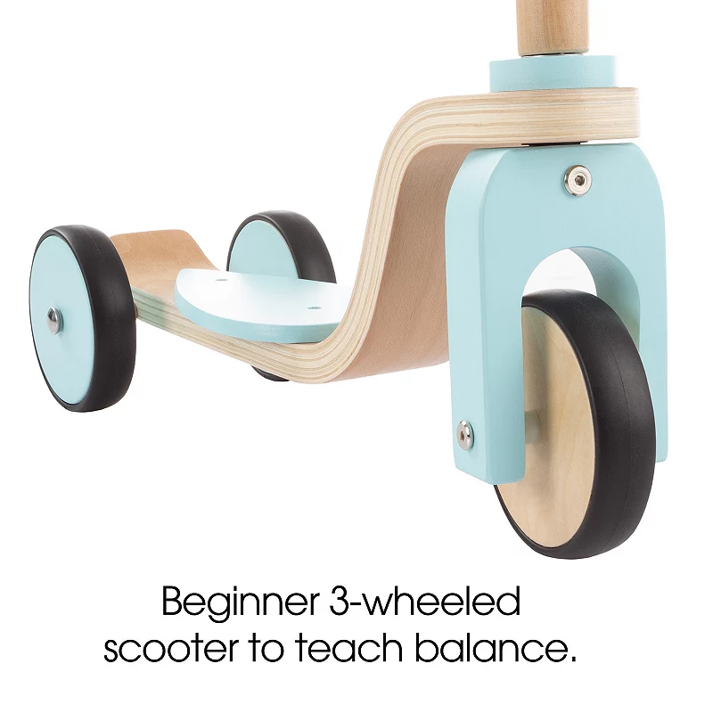 Lil' Rider Kids Wooden 3-Wheel Beginner Scooter