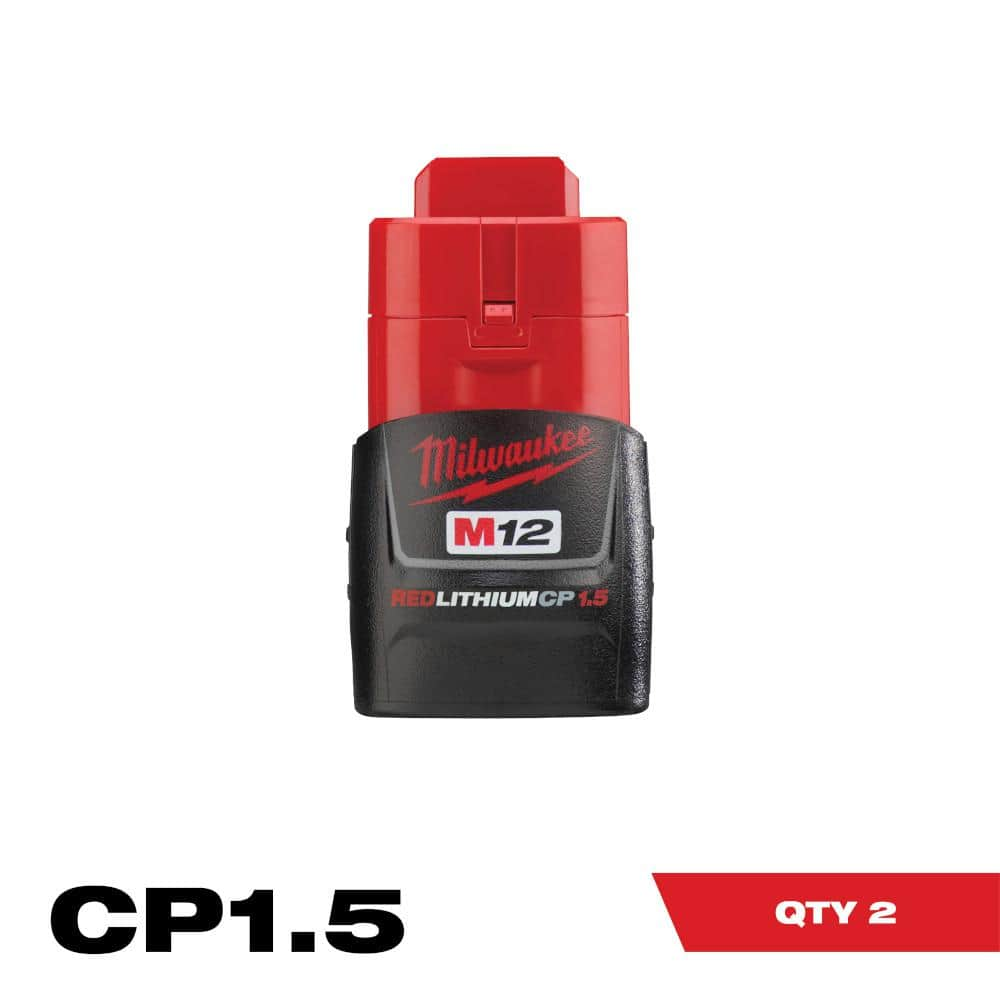 Milwaukee M12 12-Volt 1.5 Ah Lithium-Ion Compact Battery Pack (2-Pack) 48-11-2411