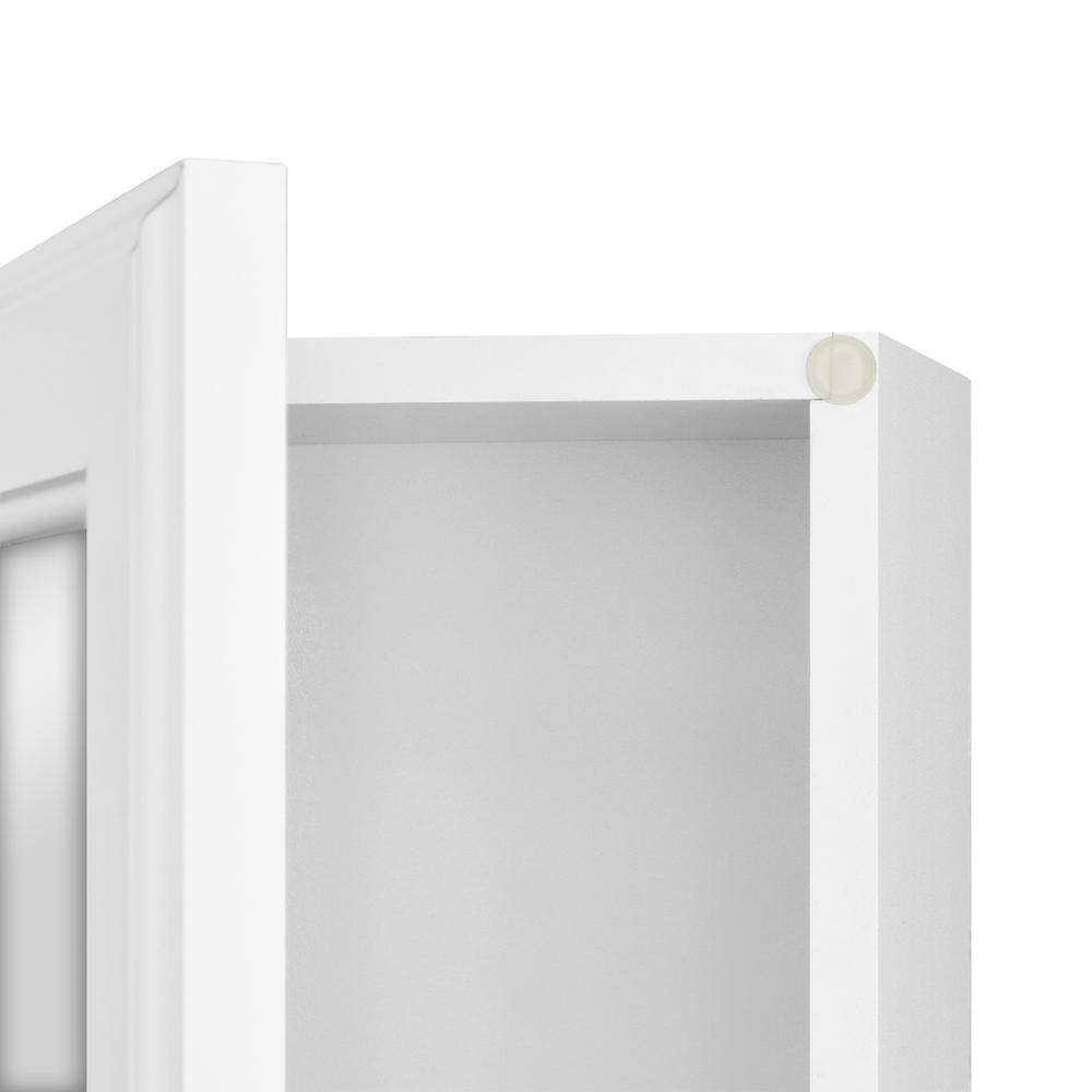 Home Decorators Collection 30 in. W x 29 in. H Fog Free Framed Surface-Mount Tri-View Bathroom Medicine Cabinet in White with Mirror 45393