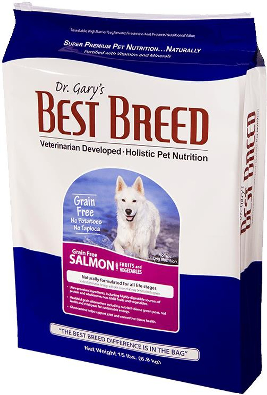 Best Breed Grain Free Salmon w/Fruits and Vegetables Dog Food， 15 Lbs.