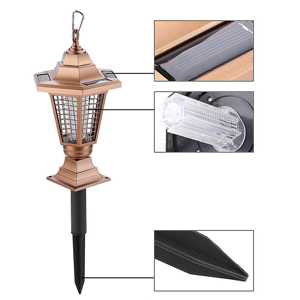 Solar Powered Uv Bug Zapper Light Mosquito Insect Killer Led Garden Backyard Outdoor Lamp