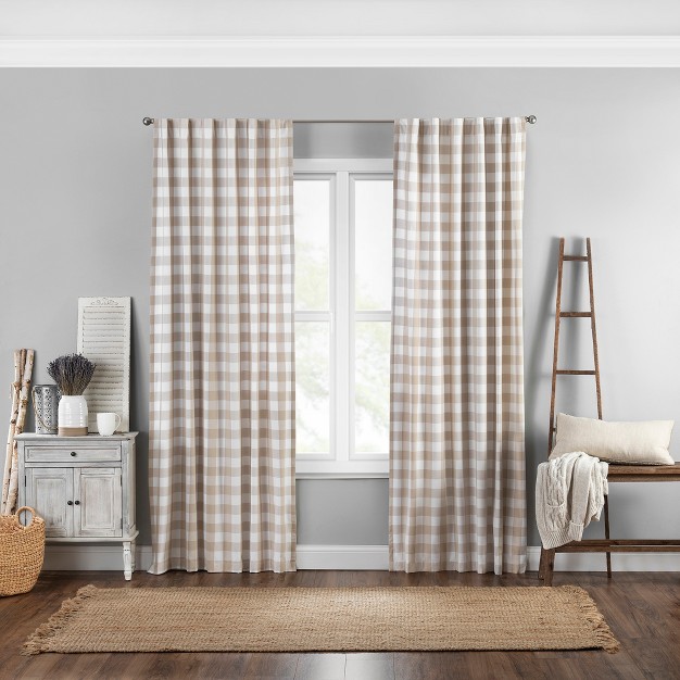 Farmhouse Living Buffalo Check Single Window Curtain Panel Elrene Home Fashions