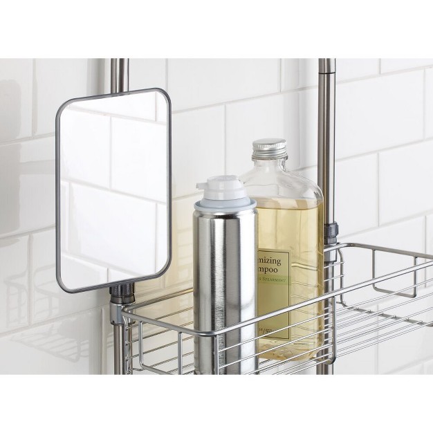 Mdesign Metal Bathroom Shower Caddy Station Brushed Stainless Steel