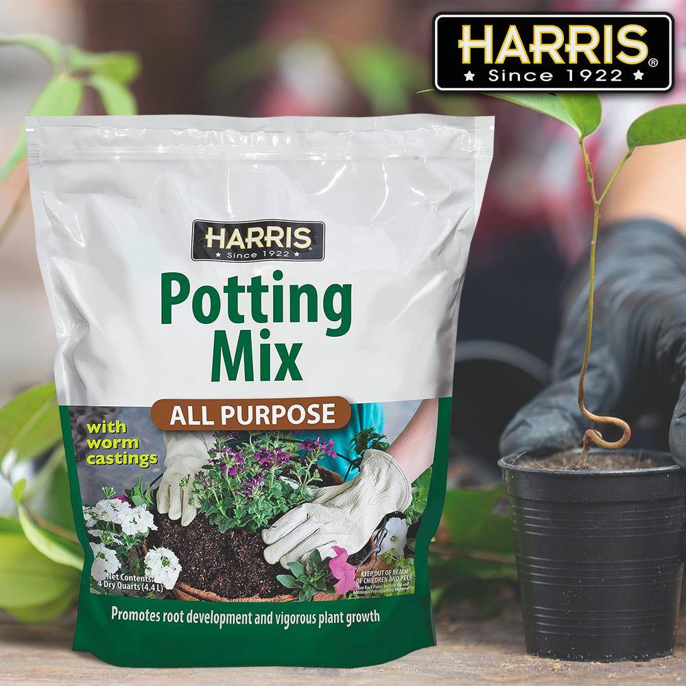 Harris 4 Qt. All Purpose Potting Soil Mix with Worm Castings (4-Pack) 4SOIL-4