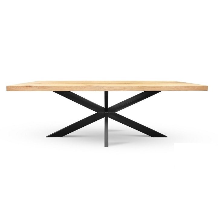 ADLER BP Solid Wood Dining Table   Natural Wood/Black