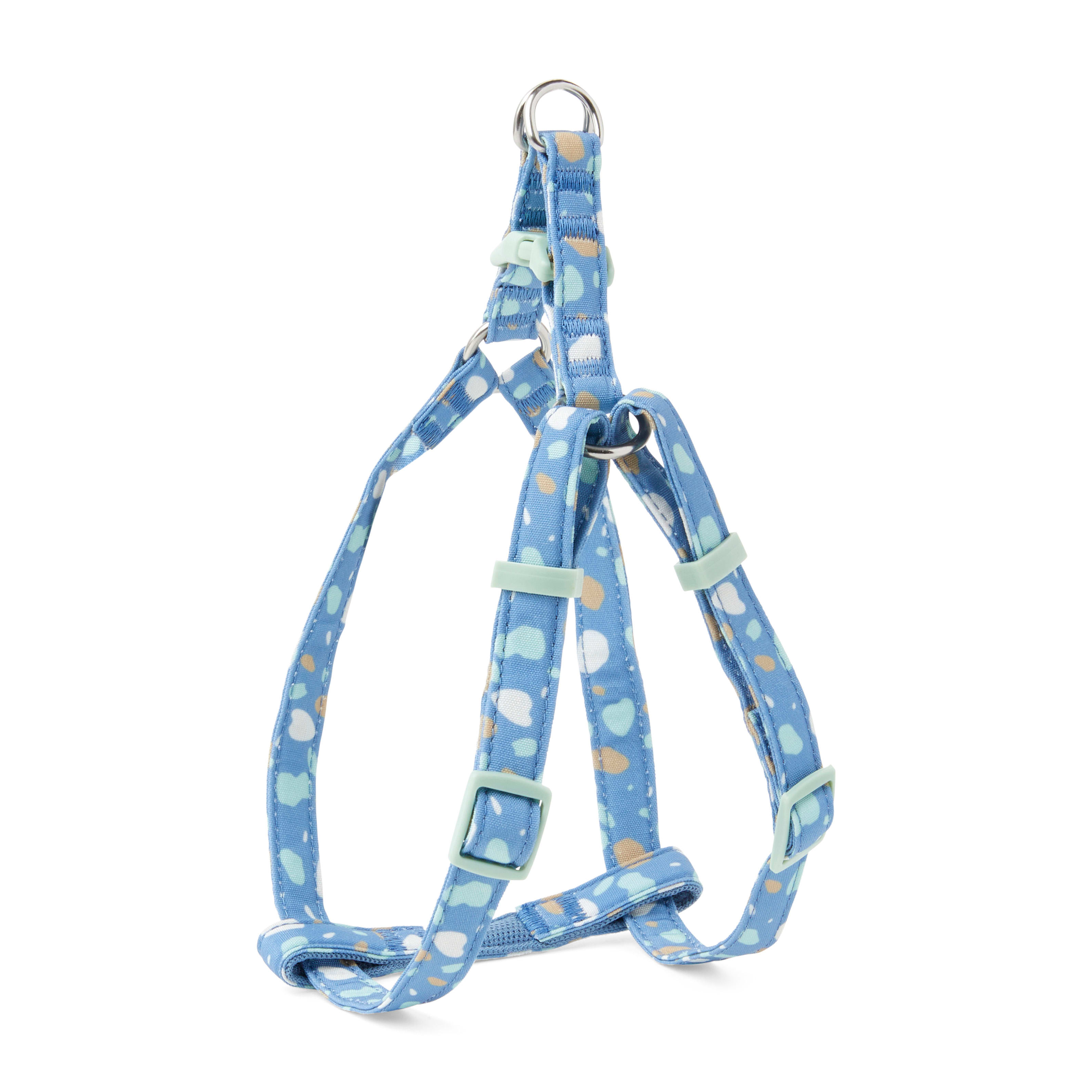 YOULY The Artist Blue  Multicolor Paint Splatter Dog Harness， Small