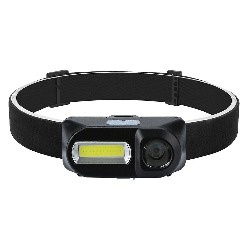 1pc Xpe Cob Led 6-mode Headlight Straps Adjustable Headlamp Rechargeable Head Torch Outdoor Activities Use 18650 Battery