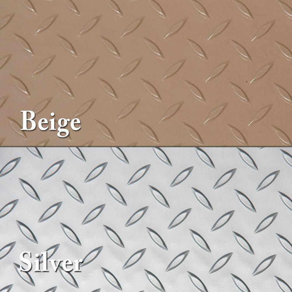 Rubber-Cal Diamond-Plate Metallic 4 ft. x 8 ft. Silver PVC Flooring (32 sq. ft.) 03-W266-S-08