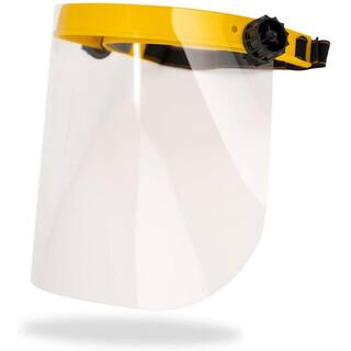 Safe Handler Yellow Reusable Facial Protection Clear Face Shield (1-Pack) BLSH-ES-SFS