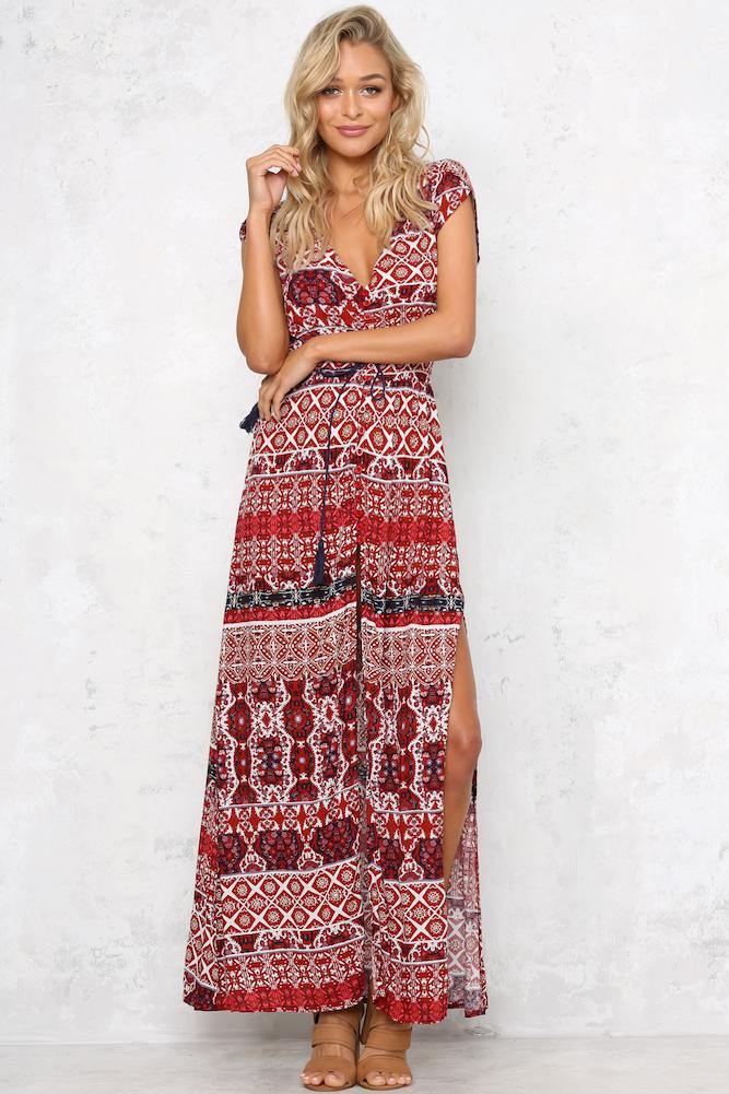 Lands Of Bohemia Maxi Dress Wine