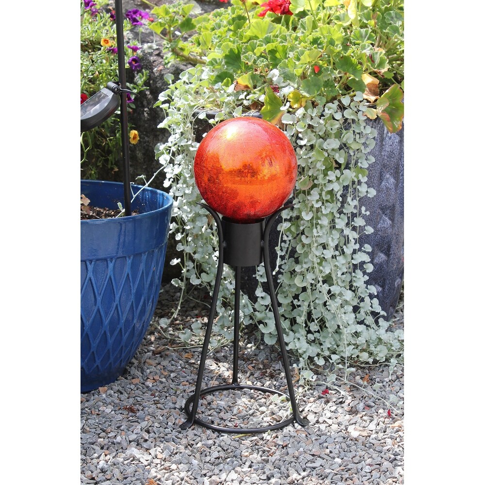 Achla Designs Trestle II Gazing Globe Ball Stand  13.5 Inch Tall  Black Powder Coat Finish