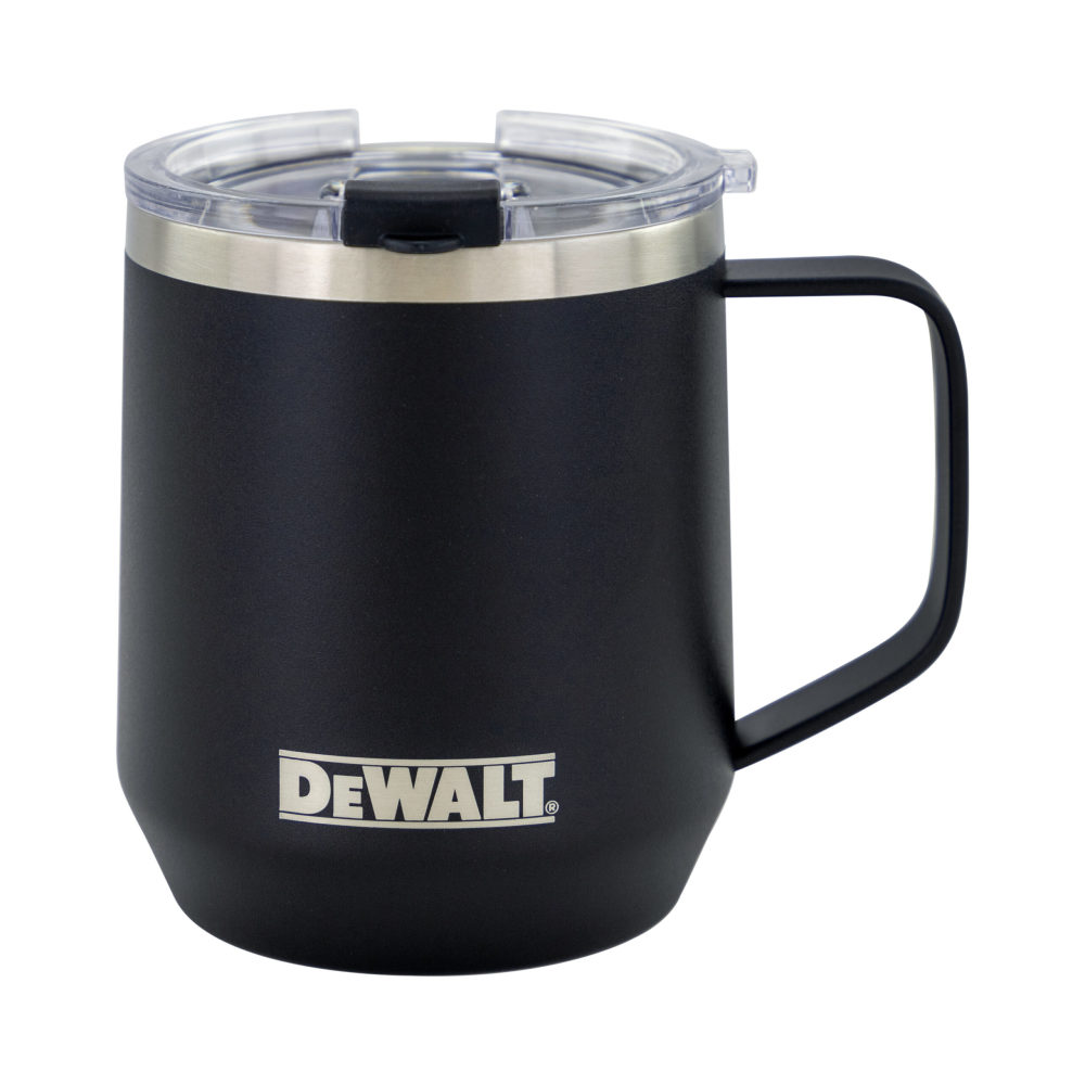 DEWALT Coffee Mug 14oz 18/8 Stainless Steel Black ;