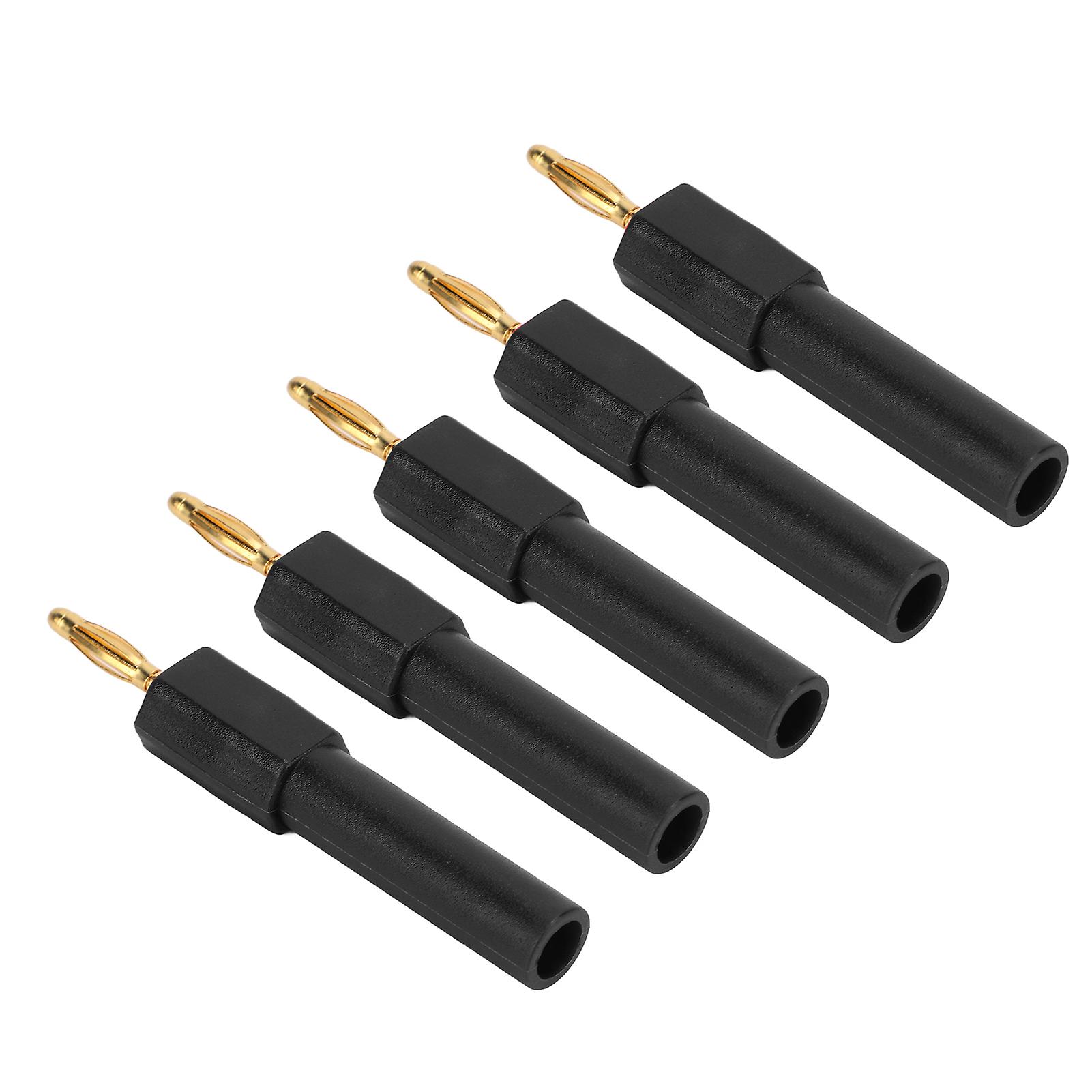 5pcs Convert Banana Plug Strong Connectivity Good Conductivity 2mm To 4mm Conversion Banana Plugblack