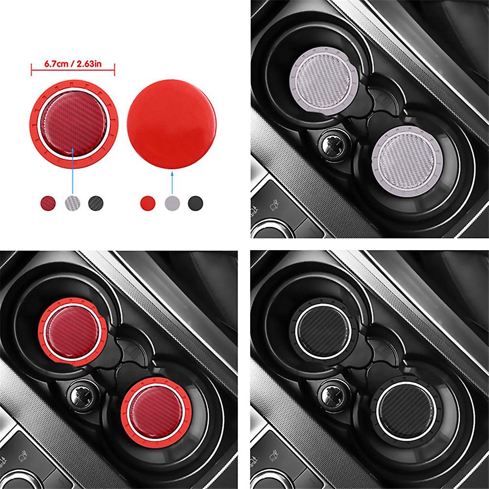 2 Pcs Car Water Coaster Car Interior Modification Storage Tank Water Cup Non-slip Storage Mat Black