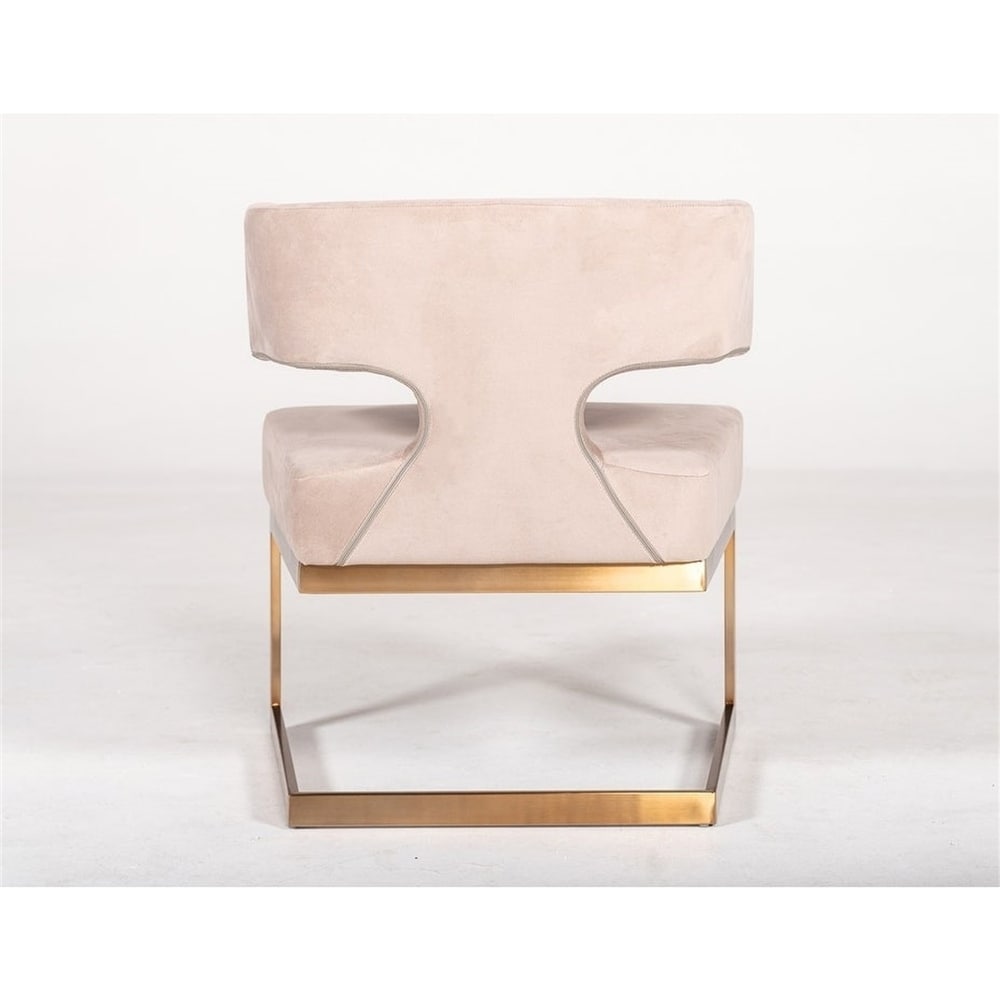 Modern Off White Velvet   Brass Dining Chair