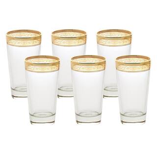 Lorren Home Trends Melania 10 oz. Capacity Amber High Ball Glass (Set of 6) 9440