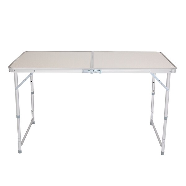 4Ft Portable Camping Table Multipurpose Folding Table White