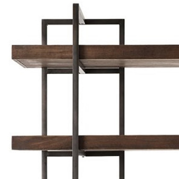 Benjara BM209257 Bookcase with 5 Fixed Wooden Shel...