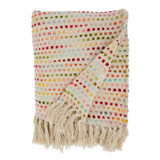 Saro Lifestyle Tasseled Throw With Confetti Design