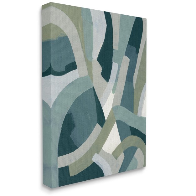 Stupell Industries Layered Curved Shapes Abstract Green Limestone Gallery Wrapped Canvas Wall Art 16 X 20