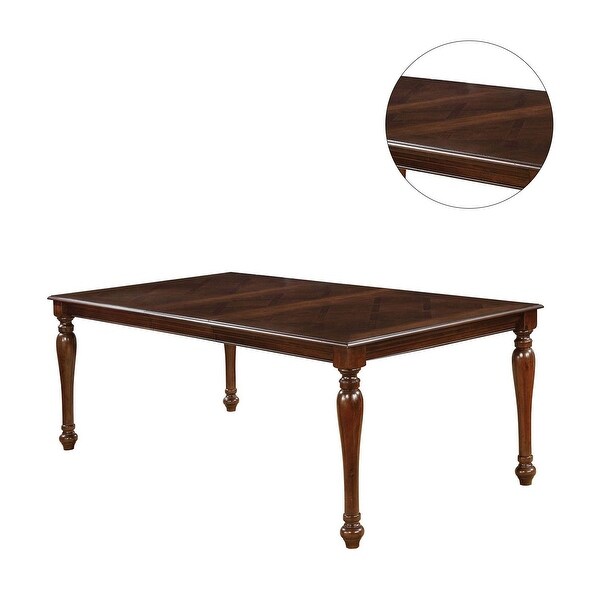 Wooden Dining Table in Brown Finish - Brown Cherry