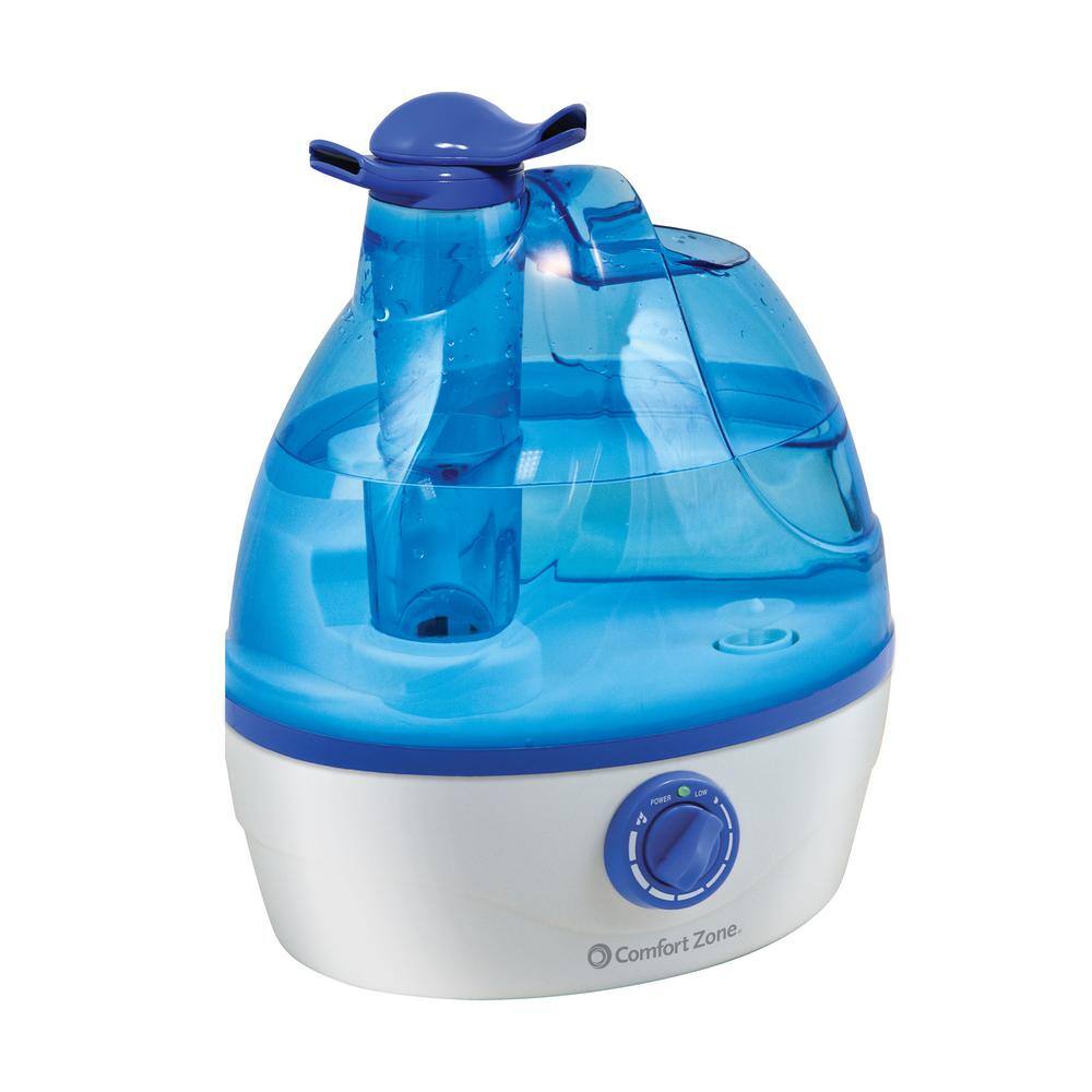 Comfort Zone Whisper-quiet Cool Mist Portable Ultrasonic Humidifier with Dual Nozzles and Auto Shut-Off CZHD24