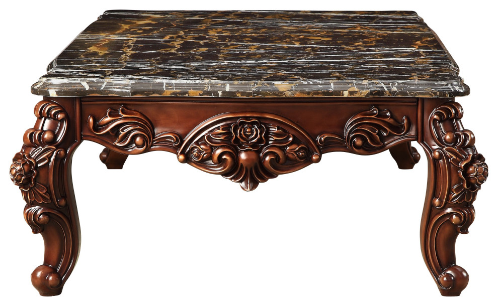 ACME Forsythia Coffee Table  Marble and Walnut   Victorian   Coffee Tables   by Acme Furniture  Houzz