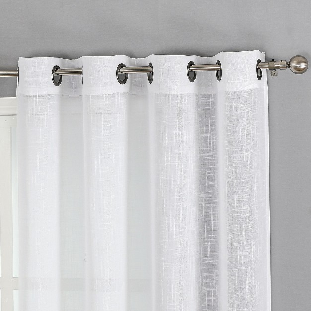 Kate Aurora 2 Pack Lux Thread Premium Woven Grommet Top Sheer Curtain Panels