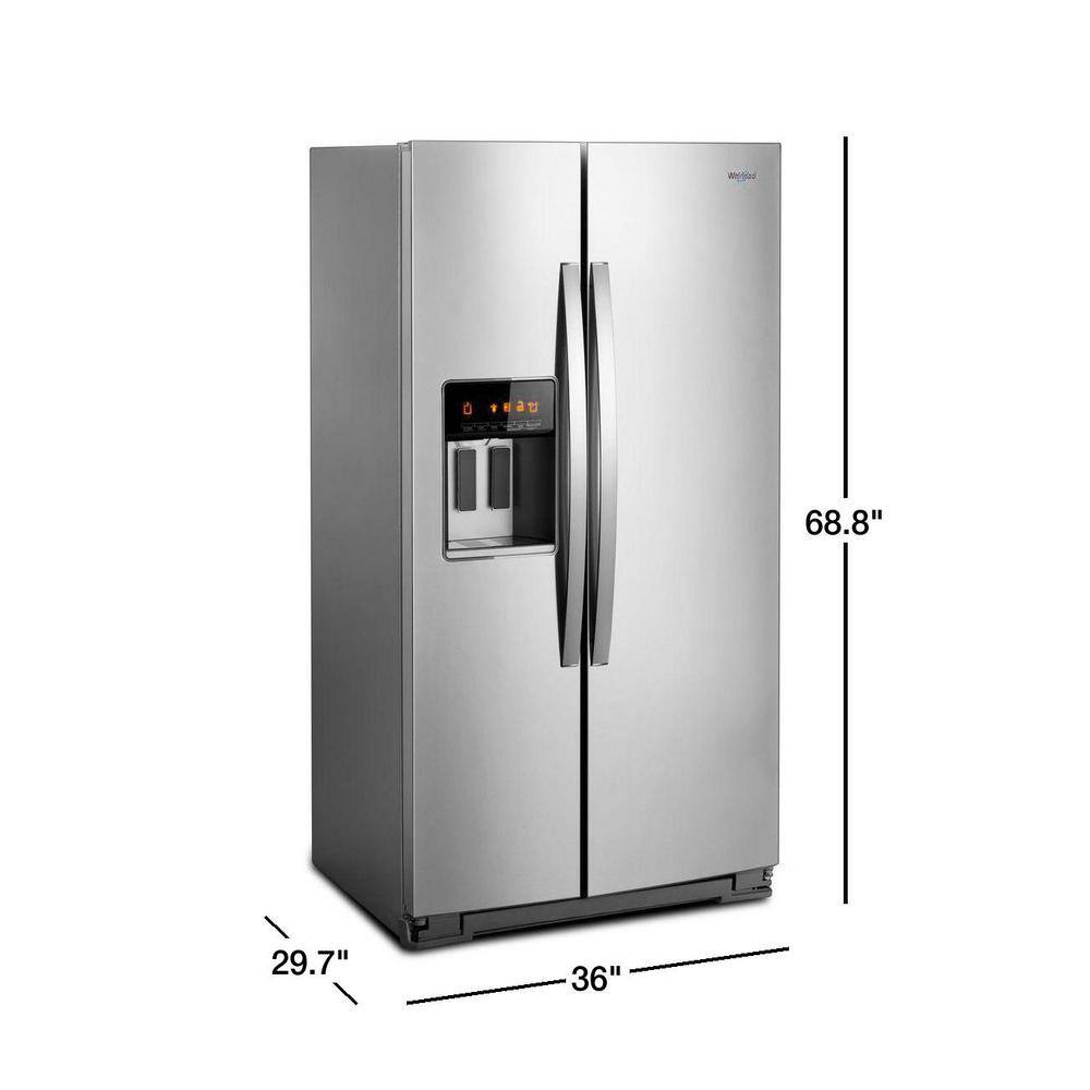 Whirlpool 20.6 cu. ft. Side By Side Refrigerator in Fingerprint Resistant Stainless Steel Counter Depth WRS571CIHZ