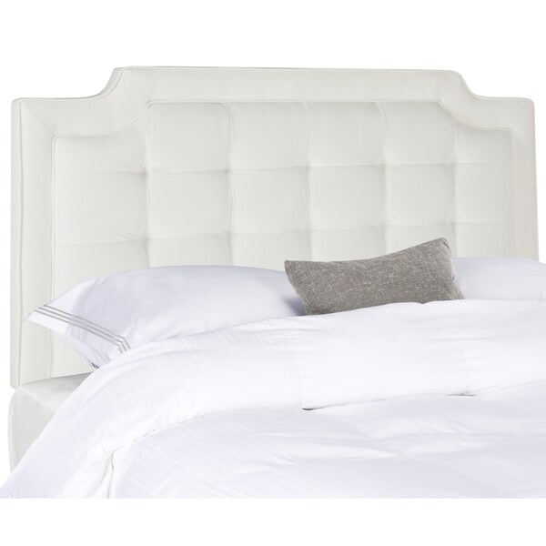 SAFAVIEH Saphire White Upholstered Tufted Headboard (King) - - 11923987